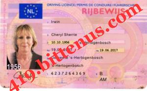 419netherland driving licence cheryl sherrie